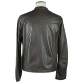 Emilio Romanelli Brown Leather Men's Jacket